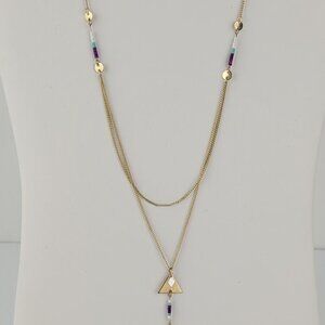 Claire's Gold Tone Boho Layered Tassel Bead Necklace